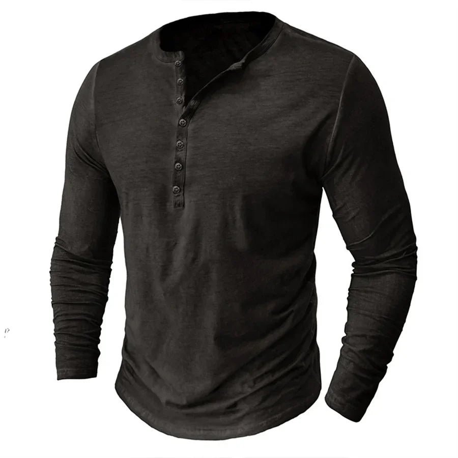 FREDDIE - LONG SLEEVE HENLEY SHIRT