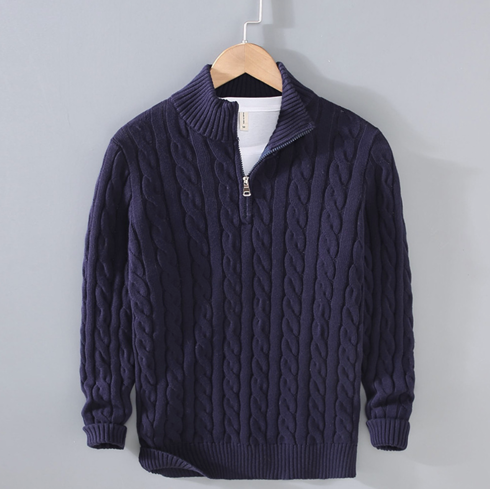 CLAUDIO - CABLE KNIT QUARTER-ZIP