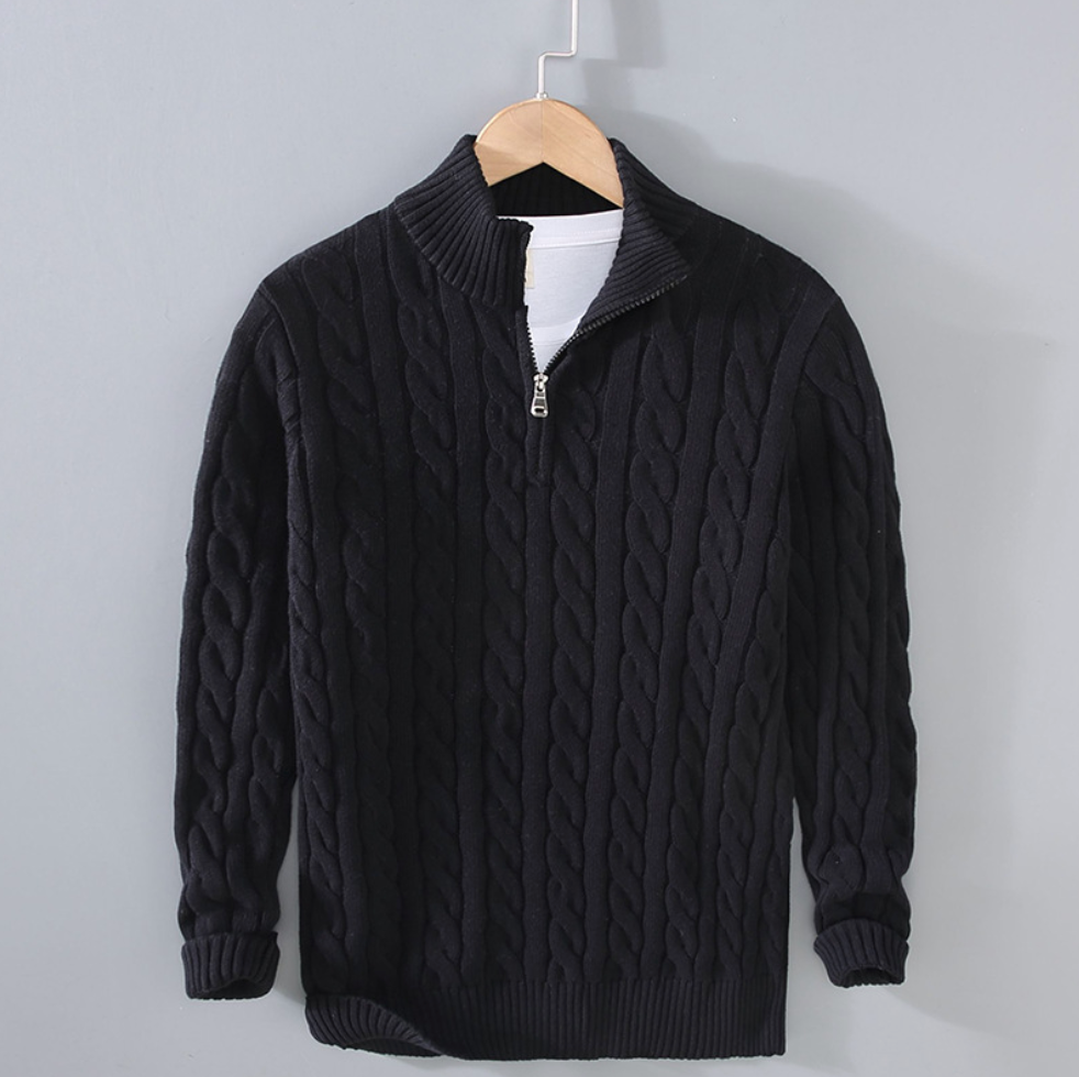 CLAUDIO - CABLE KNIT QUARTER-ZIP