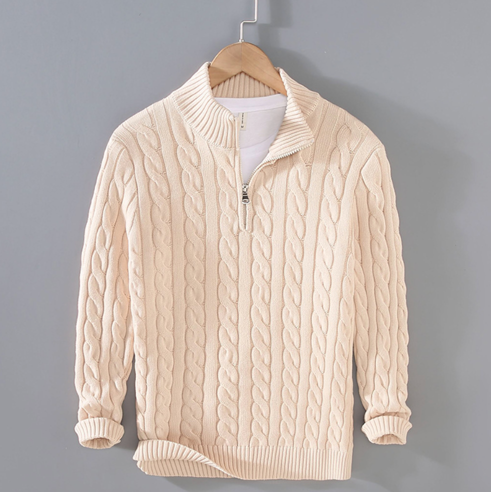 CLAUDIO - CABLE KNIT QUARTER-ZIP