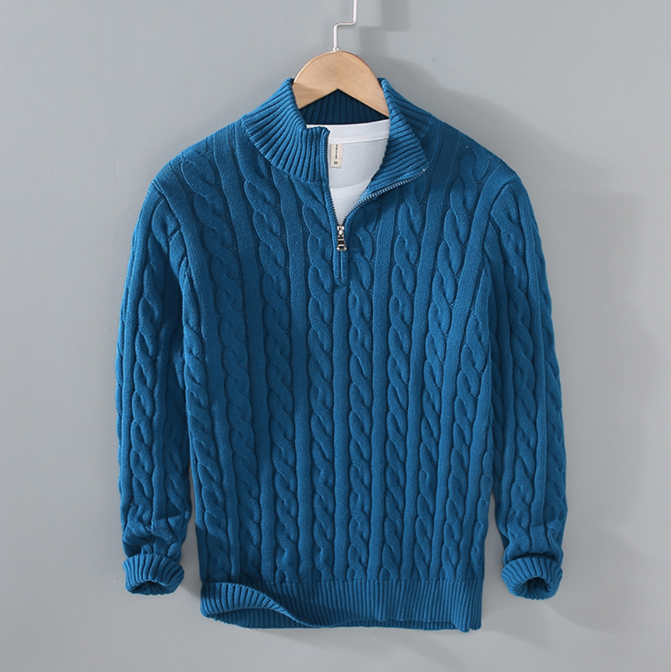 CLAUDIO - CABLE KNIT QUARTER-ZIP