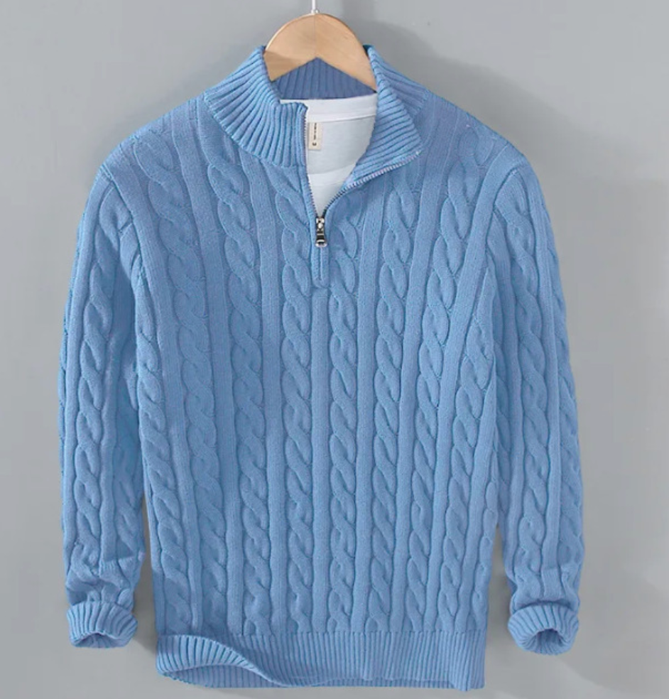 CLAUDIO - CABLE KNIT QUARTER-ZIP