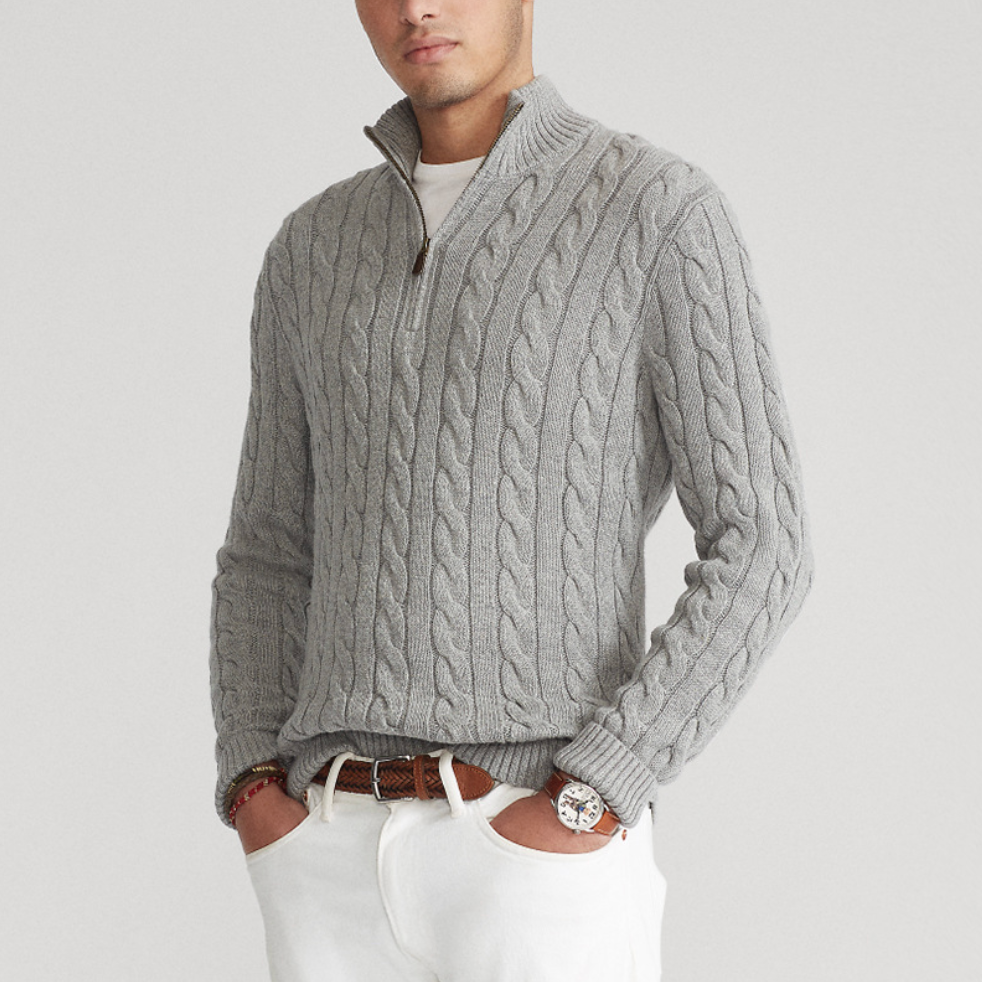 CLAUDIO - CABLE KNIT QUARTER-ZIP