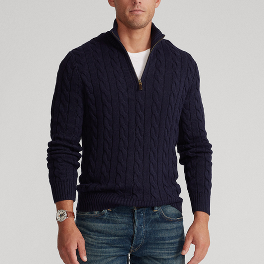 CLAUDIO - CABLE KNIT QUARTER-ZIP