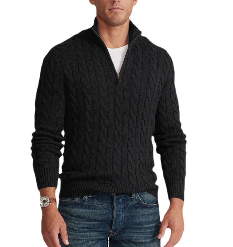 CLAUDIO - CABLE KNIT QUARTER-ZIP