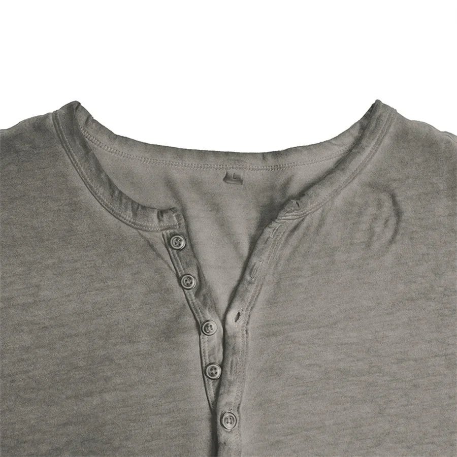 FREDDIE - LONG SLEEVE HENLEY SHIRT